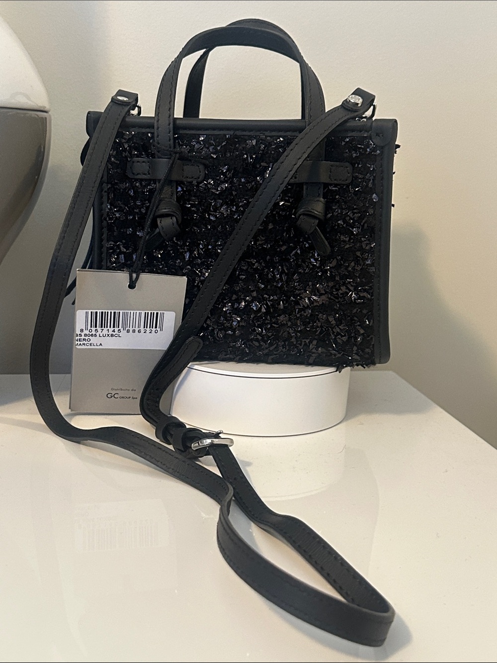 GIANNI CHIARINI FIRENZA Black Glitter Tote - Picture 5 of 10